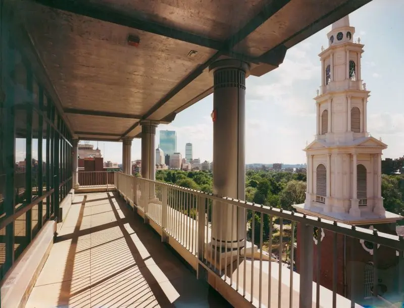 Suffolk University campus exterior during autumn foliage season